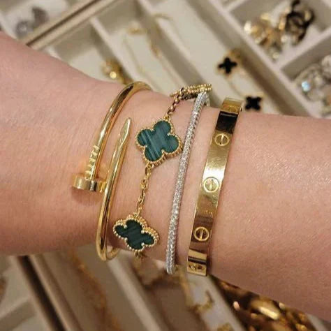 CLOVER BRACELET GOLD | GROEN