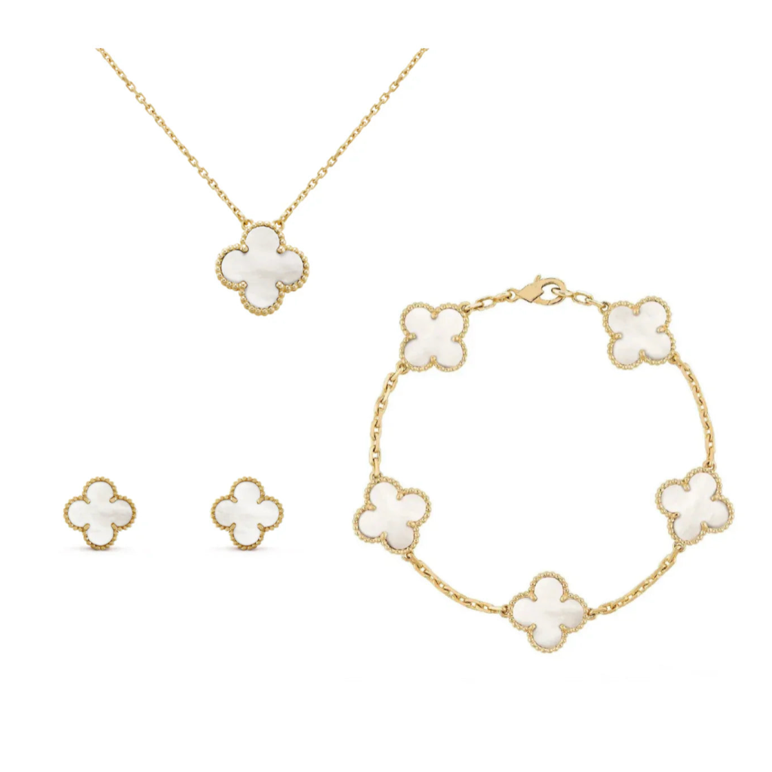 CLOVER BLOOM 3 SET GOLD | WIT