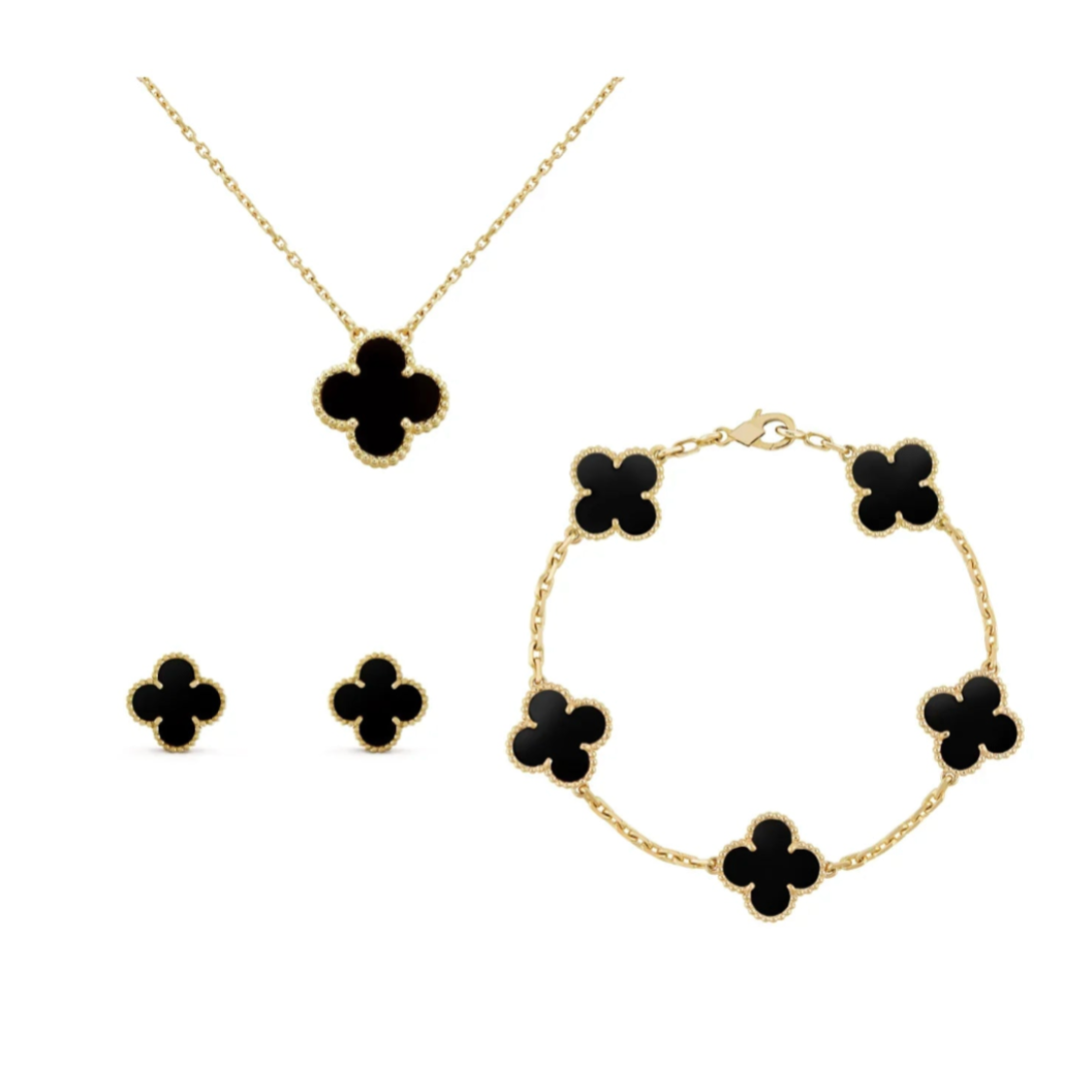 CLOVER BLOOM 3 SET GOLD | ZWART