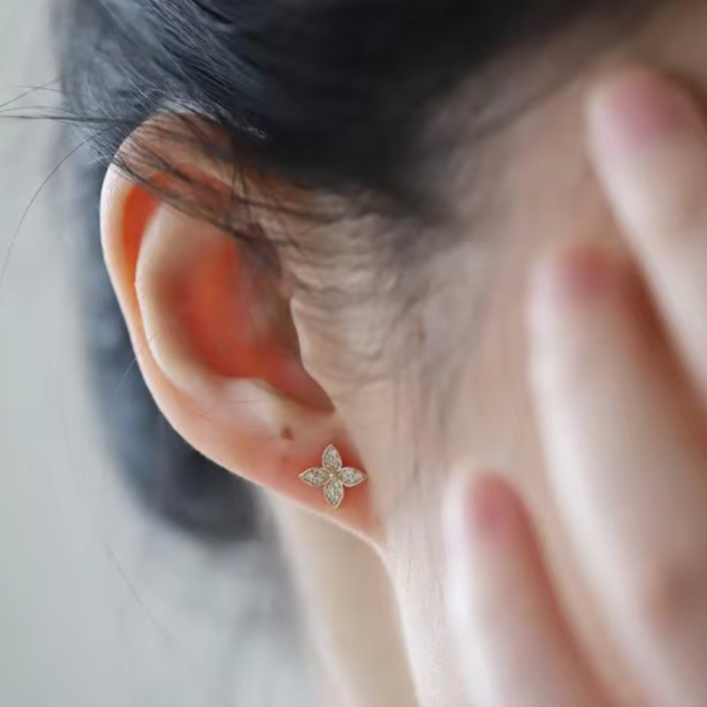 FLOWER EARRINGS | ZILVER OF GOUD