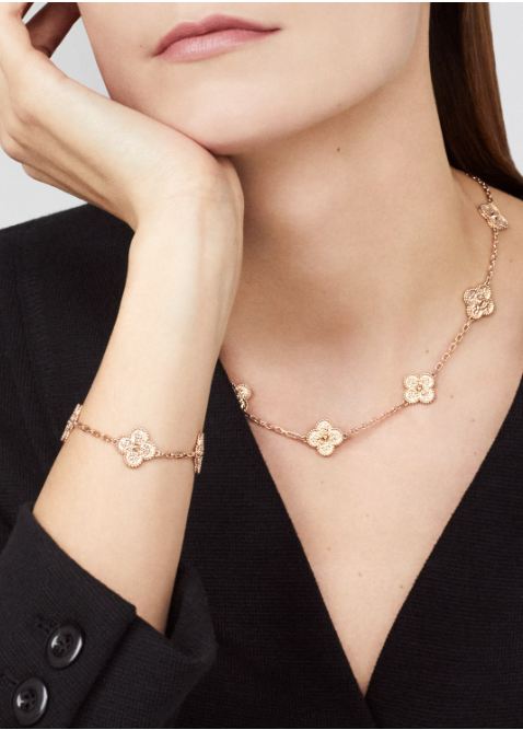CLOVER NECKLACE 10 DESIGNS | ROSÉ GOUD
