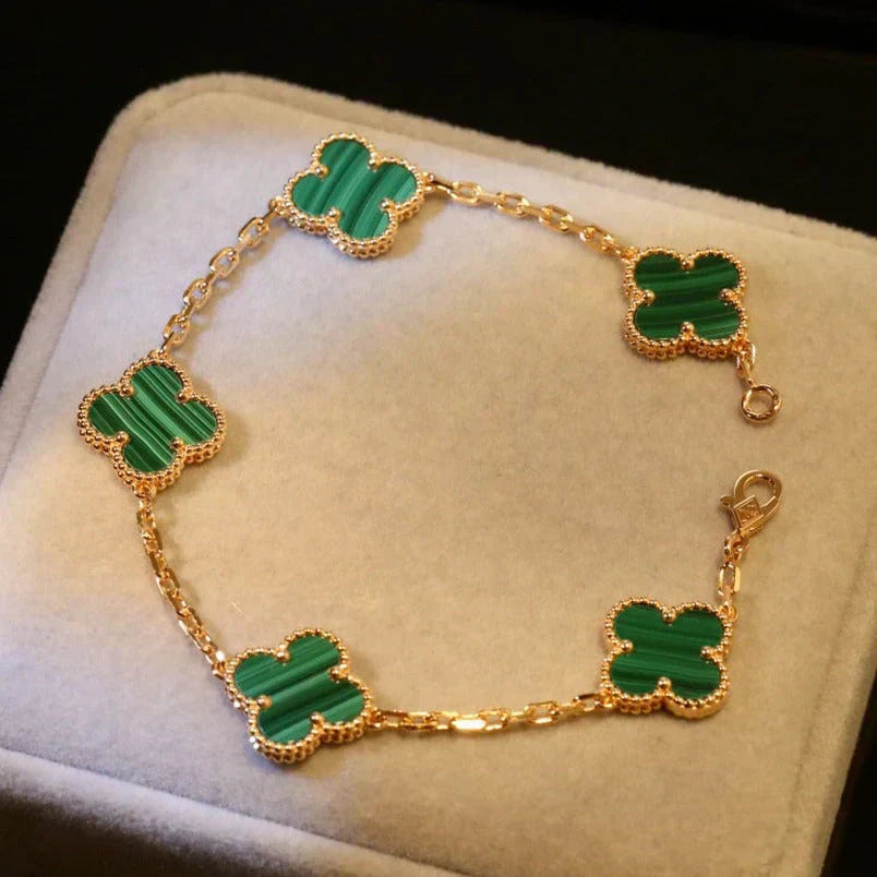 CLOVER BRACELET GOLD | GROEN