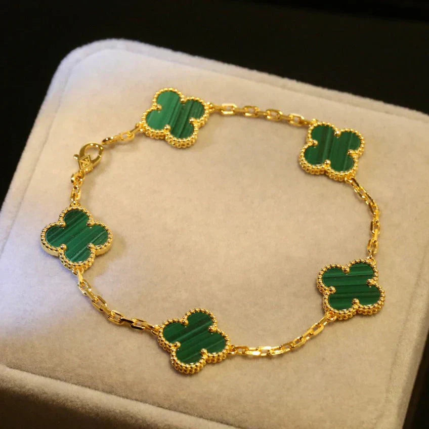 CLOVER BRACELET GOLD | GROEN
