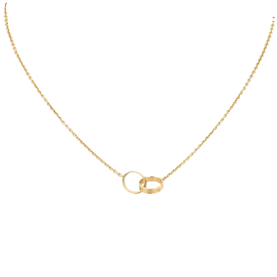 LOVE NECKLACE DOUBLE RING | GOUD