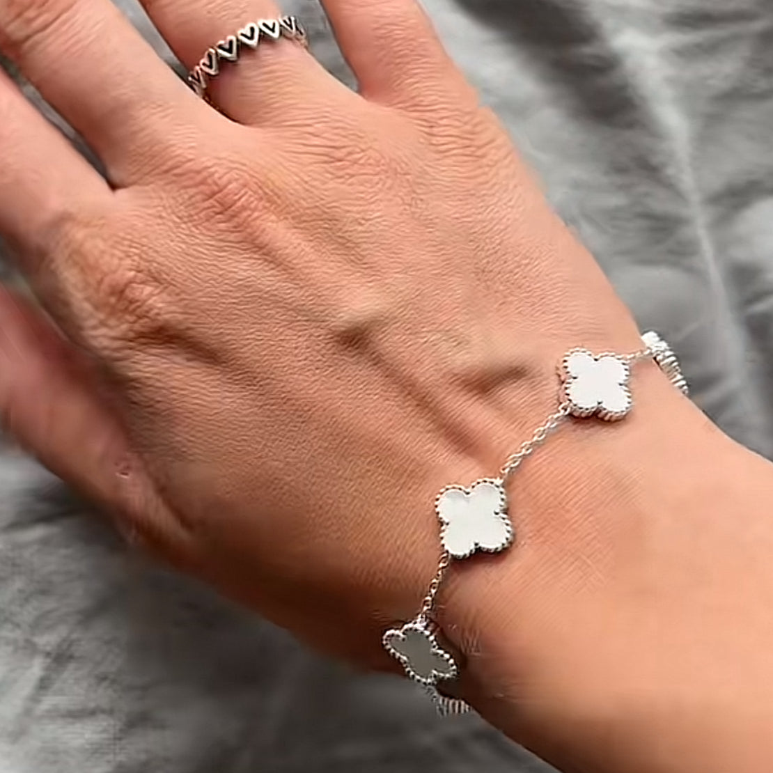 CLOVER BRACELET SILVER | WIT