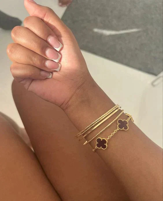 CLOVER BRACELET GOLD | ZWART