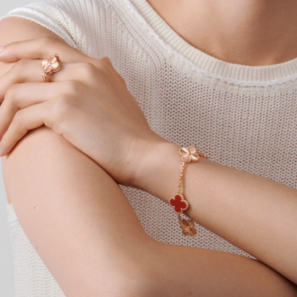 CLOVER BRACELET DELUXE | ROOD & ROSÉ GOUD
